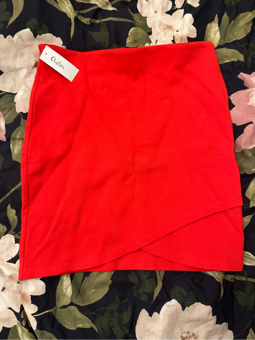 NWT Aritzia Red Wrap Mini Skirt